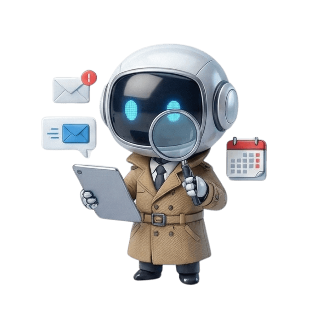 Leo AI lead generation agent from ReplaceMyselfAI analyzing emails and scheduling leads.