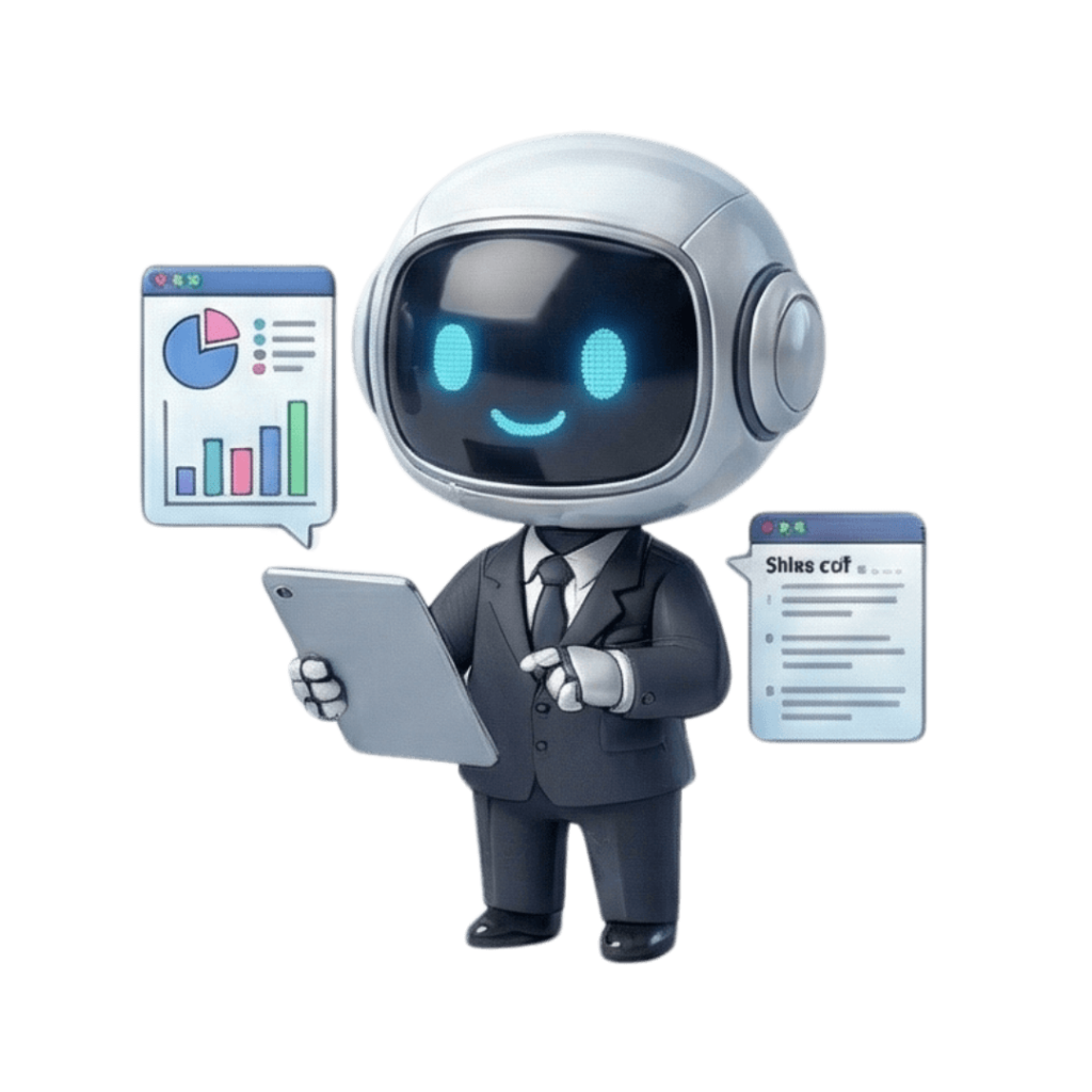 Nash AI closer assistant from ReplaceMyselfAI reviewing sales reports and contracts.