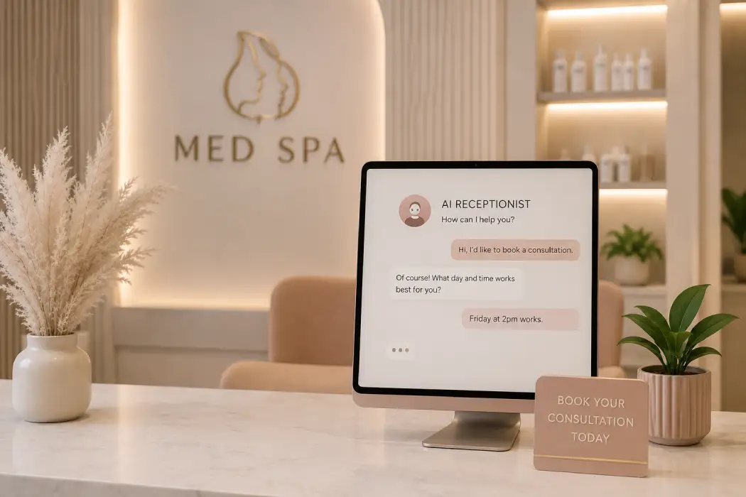 AI receptionist helping med spas handle calls and appointments